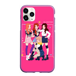 Чехол iPhone 11 Pro матовый Blackpink anime poster, цвет: 3D-фиолетовый