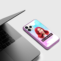 Чехол iPhone 11 Pro матовый Роза блэкпинк, цвет: 3D-фиолетовый — фото 2