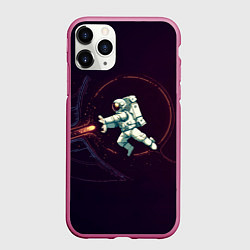 Чехол iPhone 11 Pro матовый Астронавт - камехамеха, цвет: 3D-малиновый