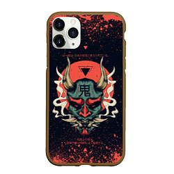 Чехол iPhone 11 Pro матовый Oni mask, цвет: 3D-коричневый