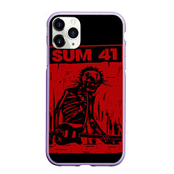 Чехол iPhone 11 Pro матовый Sum41 - Skeleton, цвет: 3D-светло-сиреневый