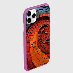 Чехол iPhone 11 Pro матовый Кирпичная кладка спираль, цвет: 3D-фиолетовый — фото 2