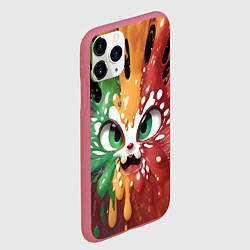 Чехол iPhone 11 Pro матовый Бешеная клякса, цвет: 3D-малиновый — фото 2