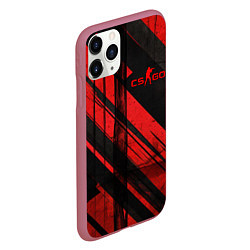 Чехол iPhone 11 Pro матовый CS GO black and red, цвет: 3D-малиновый — фото 2