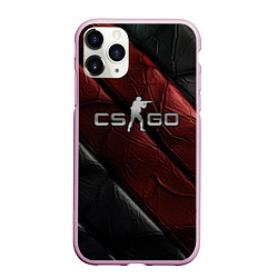 Чехол iPhone 11 Pro матовый CS GO dark red texture, цвет: 3D-розовый