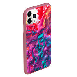 Чехол iPhone 11 Pro матовый Феерия жидких красок, цвет: 3D-малиновый — фото 2