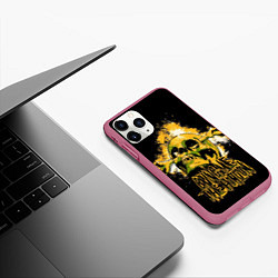 Чехол iPhone 11 Pro матовый Bring me the horizon - skull, цвет: 3D-малиновый — фото 2