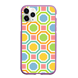 Чехол iPhone 11 Pro матовый Color geometria, цвет: 3D-фиолетовый