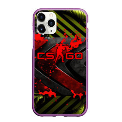 Чехол iPhone 11 Pro матовый CS GO red logo, цвет: 3D-фиолетовый