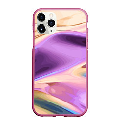 Чехол iPhone 11 Pro матовый Голографический арт, цвет: 3D-малиновый