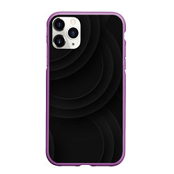 Чехол iPhone 11 Pro матовый Объемный паттерн c кругами, цвет: 3D-фиолетовый