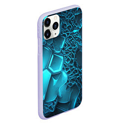 Чехол iPhone 11 Pro матовый Ледяные разломленные плиты, цвет: 3D-светло-сиреневый — фото 2