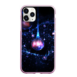 Чехол iPhone 11 Pro матовый Нейроны воды в космосе, цвет: 3D-розовый