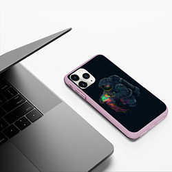Чехол iPhone 11 Pro матовый Неизведанный космос, цвет: 3D-розовый — фото 2