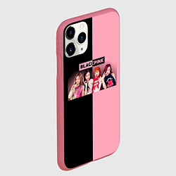 Чехол iPhone 11 Pro матовый Черно-розовый градиент Black Pink, цвет: 3D-малиновый — фото 2