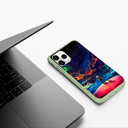 Чехол iPhone 11 Pro матовый Вершина мира, цвет: 3D-салатовый — фото 2