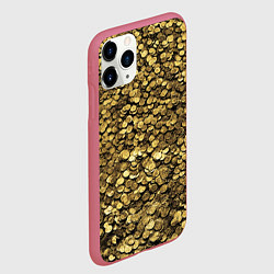 Чехол iPhone 11 Pro матовый Золотые монеты, цвет: 3D-малиновый — фото 2