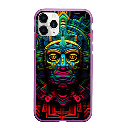 Чехол iPhone 11 Pro матовый Ацтекские Боги, цвет: 3D-фиолетовый