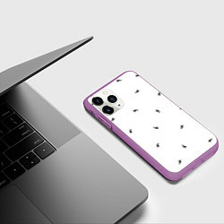 Чехол iPhone 11 Pro матовый Паттерн из скорпионов, цвет: 3D-фиолетовый — фото 2