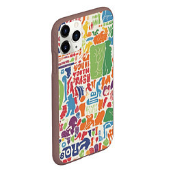 Чехол iPhone 11 Pro матовый Красочные каракули, цвет: 3D-коричневый — фото 2