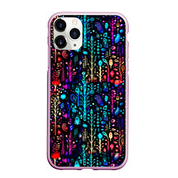 Чехол iPhone 11 Pro матовый Флуоресцентные Цветы