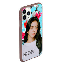 Чехол iPhone 11 Pro матовый Jennie Kim Blackpink flowers, цвет: 3D-коричневый — фото 2