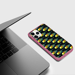 Чехол iPhone 11 Pro матовый Мячики теннисные, цвет: 3D-малиновый — фото 2
