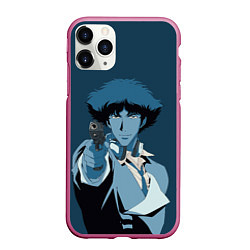 Чехол iPhone 11 Pro матовый Spike Spiegel blue, цвет: 3D-малиновый