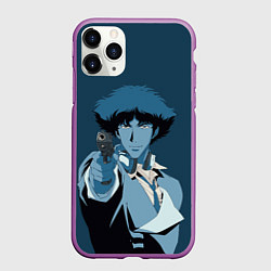 Чехол iPhone 11 Pro матовый Spike Spiegel blue, цвет: 3D-фиолетовый