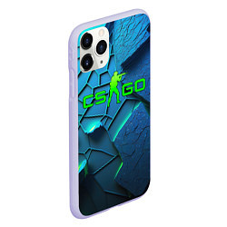 Чехол iPhone 11 Pro матовый CS GO blue green style, цвет: 3D-светло-сиреневый — фото 2