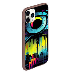 Чехол iPhone 11 Pro матовый The eye of cyberpunk, цвет: 3D-коричневый — фото 2