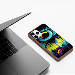 Чехол iPhone 11 Pro матовый The eye of cyberpunk, цвет: 3D-коричневый — фото 2