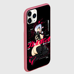 Чехол iPhone 11 Pro матовый Nier automata waifu, цвет: 3D-малиновый — фото 2