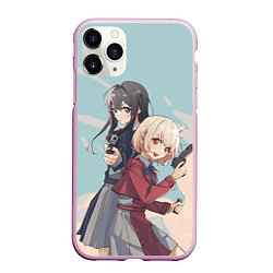 Чехол iPhone 11 Pro матовый Takina Inoue and Chisato Nishikigi - Lycoris Recoi, цвет: 3D-розовый