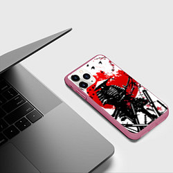 Чехол iPhone 11 Pro матовый Ronin armour, цвет: 3D-малиновый — фото 2
