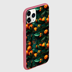 Чехол iPhone 11 Pro матовый Яркие апельсины, цвет: 3D-малиновый — фото 2