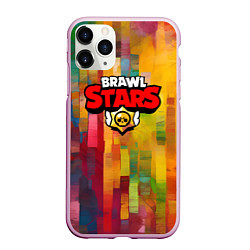 Чехол iPhone 11 Pro матовый Brawl Stars Logo Color, цвет: 3D-розовый