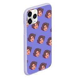 Чехол iPhone 11 Pro матовый Тимоти Шаламе узор, цвет: 3D-светло-сиреневый — фото 2