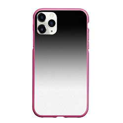 Чехол iPhone 11 Pro матовый Black and white gradient, цвет: 3D-малиновый