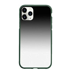 Чехол iPhone 11 Pro матовый Black and white gradient, цвет: 3D-темно-зеленый