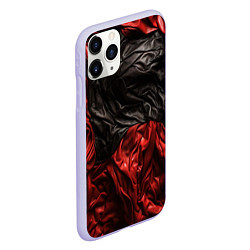 Чехол iPhone 11 Pro матовый Black red texture, цвет: 3D-светло-сиреневый — фото 2