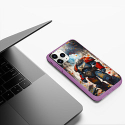 Чехол iPhone 11 Pro матовый Космодесант - Warhammer 40k, цвет: 3D-фиолетовый — фото 2