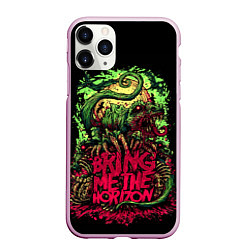 Чехол iPhone 11 Pro матовый Bring me the horizon dinosaurs, цвет: 3D-розовый