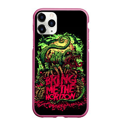 Чехол iPhone 11 Pro матовый Bring me the horizon dinosaurs, цвет: 3D-малиновый