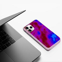 Чехол iPhone 11 Pro матовый Абстрактные разводы на воде, цвет: 3D-розовый — фото 2