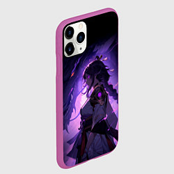 Чехол iPhone 11 Pro матовый Мрачный геншин импакт - Raiden, цвет: 3D-фиолетовый — фото 2