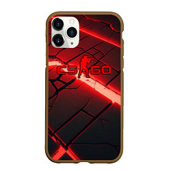 Чехол iPhone 11 Pro матовый CS GO red neon, цвет: 3D-коричневый