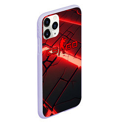 Чехол iPhone 11 Pro матовый CS GO red neon, цвет: 3D-светло-сиреневый — фото 2