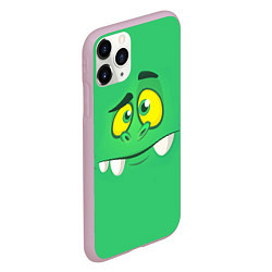 Чехол iPhone 11 Pro матовый Мультяшное лицо монстра, цвет: 3D-розовый — фото 2