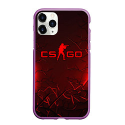 Чехол iPhone 11 Pro матовый CSGO logo dark red, цвет: 3D-фиолетовый